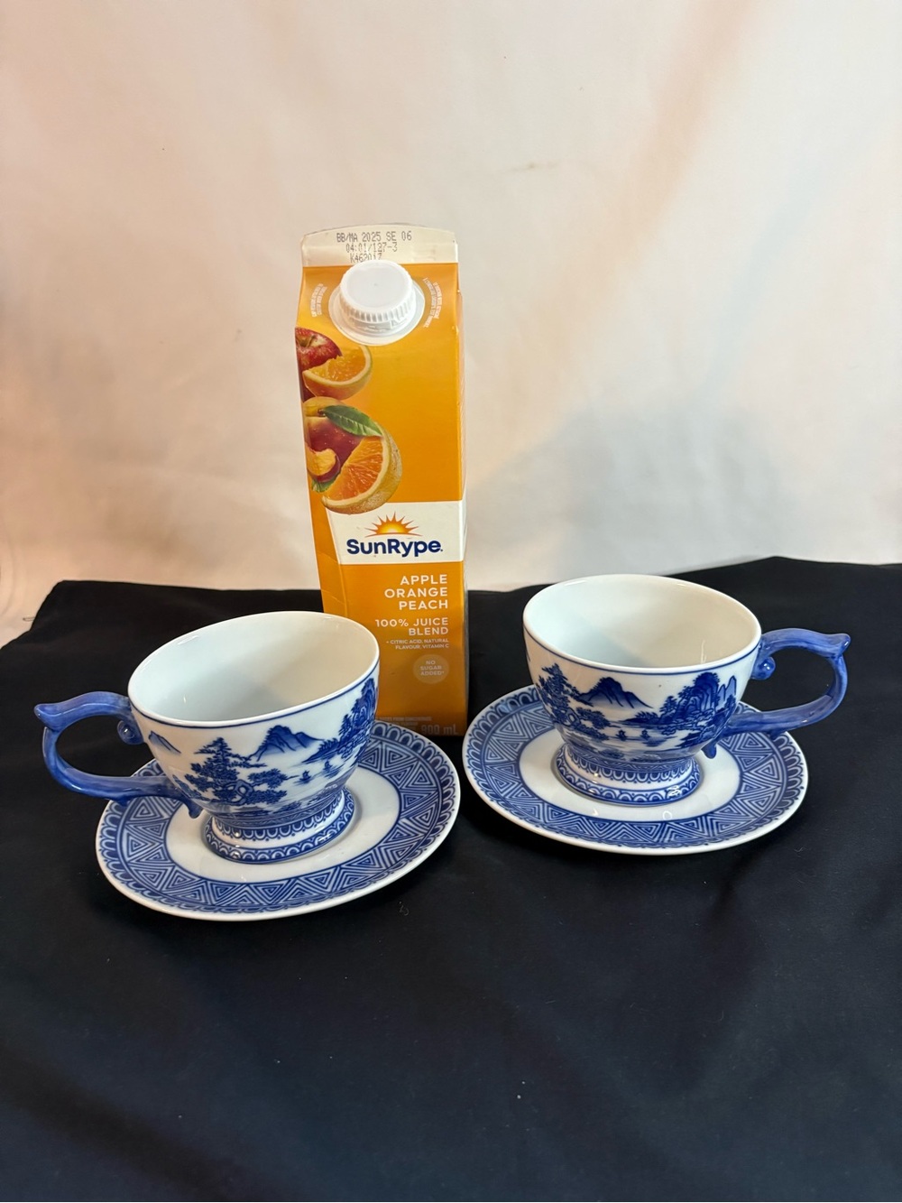 2- oval Bombay cup, and saucer sets